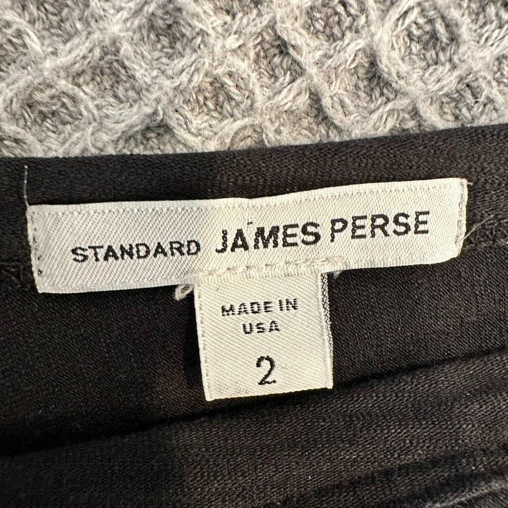 James Perse Standard Ruched V-Neck Jersey Dress - Black - Picture 9 of 11